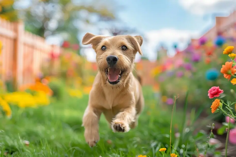 Chien tenu en laisse près de son maître sur un chemin urbain sécurisé