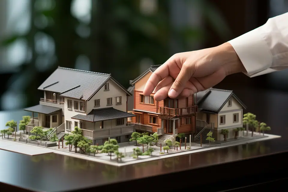 Couple examinant des offres d’assurance et un tableau d’amortissement de prêt immobilier sur une table