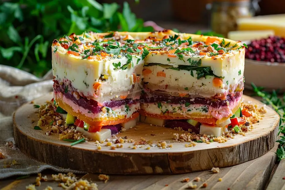 Tranches de cake salé emballées individuellement avant rangement dans un tiroir de congélateur