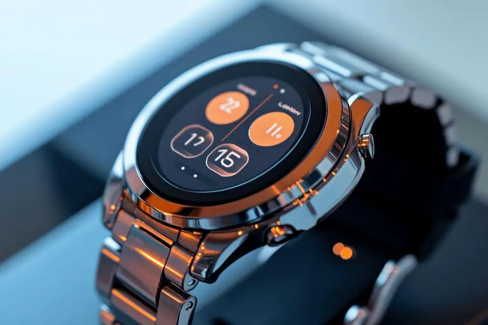 Montre connectée posée près d’un smartphone affichant un écran d’appairage Bluetooth