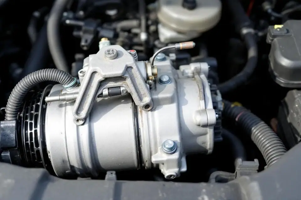 Technicien automobile contrôlant les pressions du circuit de climatisation avec une station de récupération