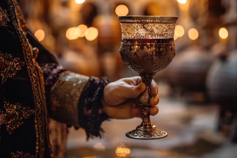 Verres de vin levés autour d’une table lors d’une cérémonie familiale