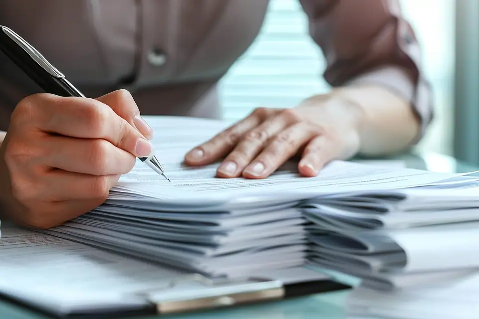 Commerçant préparant une lettre de congé devant les clés de son local professionnel