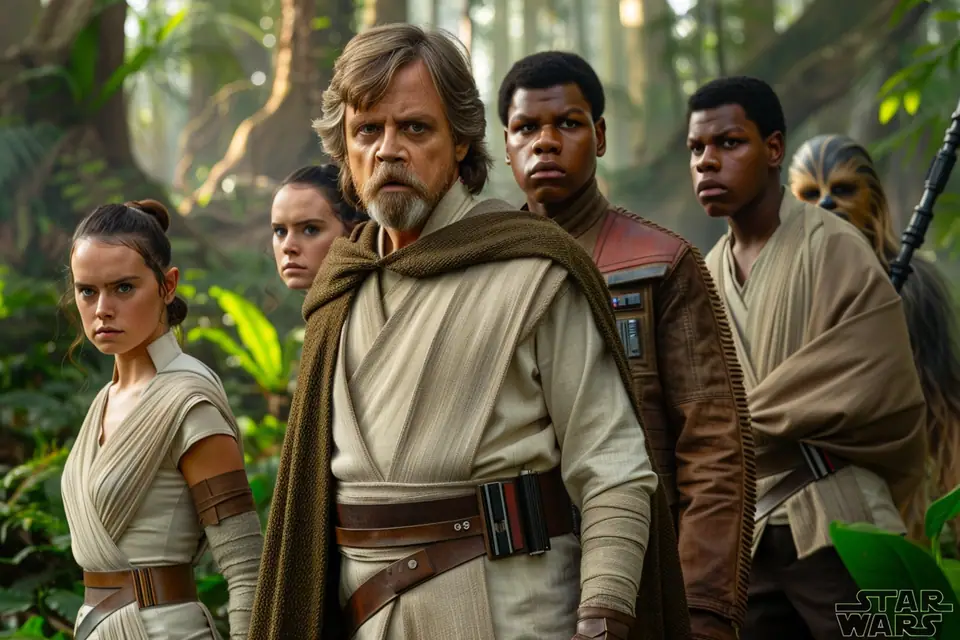 Figurines de Luke Skywalker, Leia Organa et Han Solo devant une carte galactique