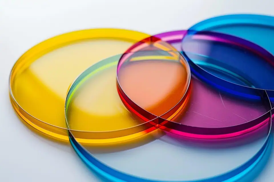 Trois cercles colorés qui se chevauchent sur une feuille avec des annotations manuscrites