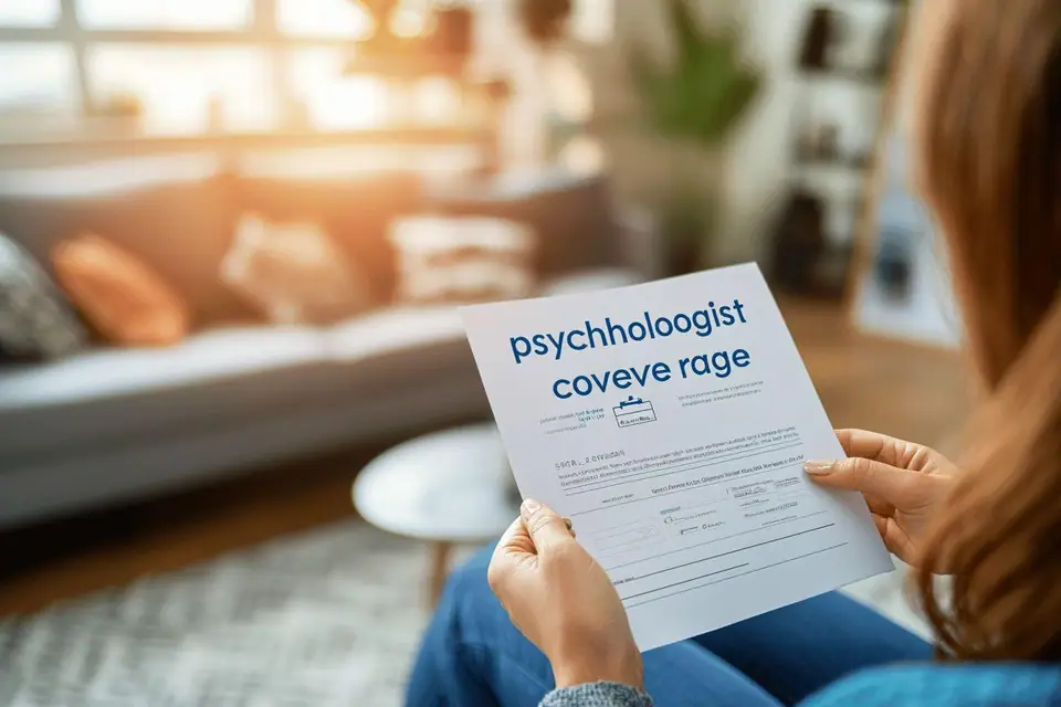 Patient consultant ses garanties de mutuelle avant un rendez-vous chez un psychologue