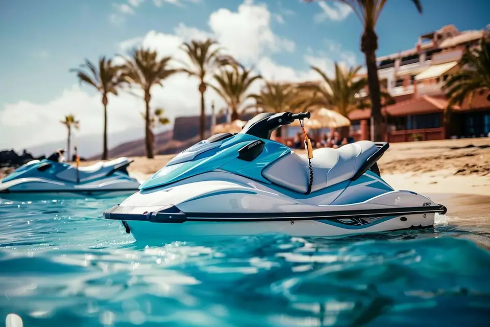 Deux motos nautiques guidées au large de la côte sud de Tenerife